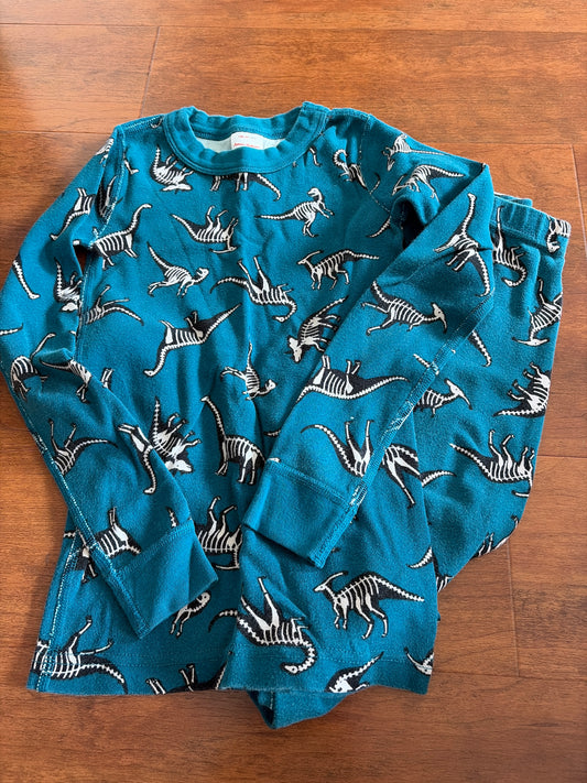 Hanna Andersson Sz 130 Blue Dino long johns - size Youth - 8 (M)