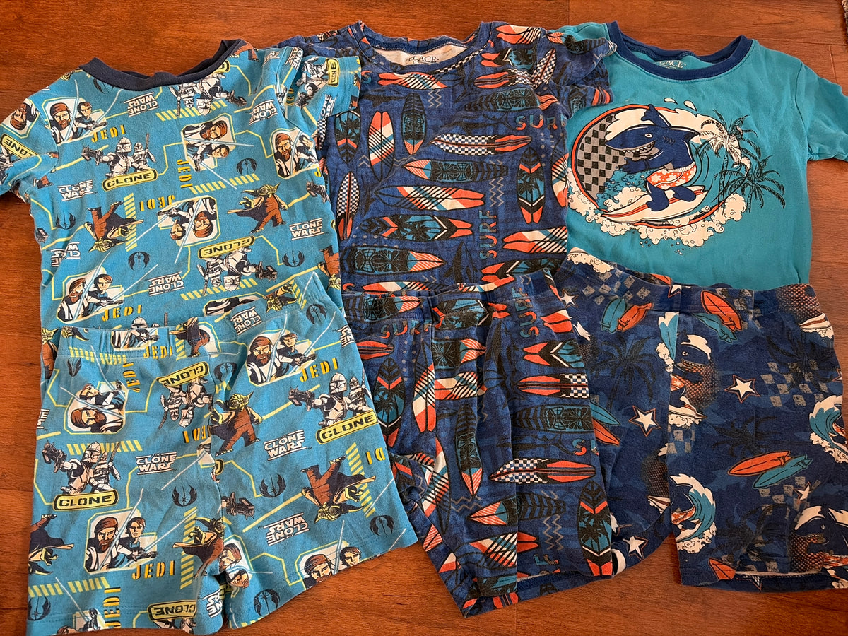 Boys SS & shorts PJs 3 pairs Star Wars - size Youth - 8 (M)