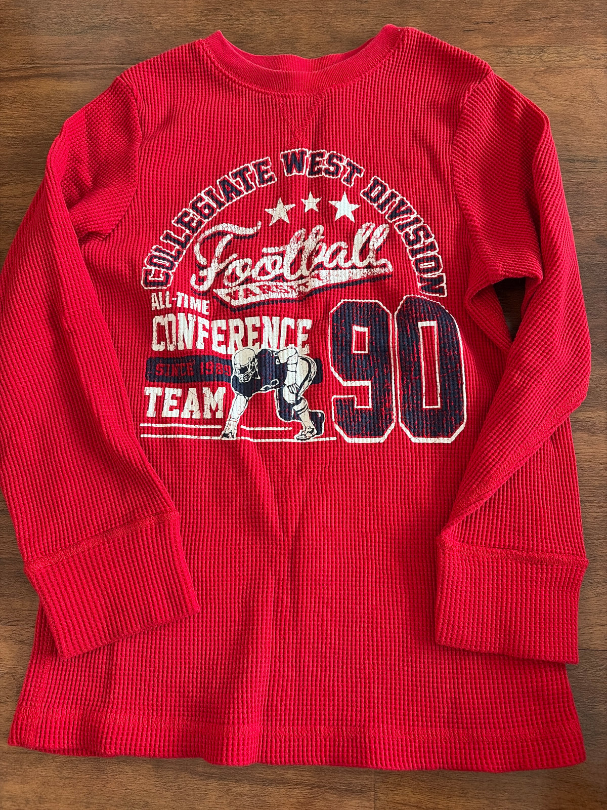 Children's place size 7/ 8 red waffle LS - size Youth - 7 (S)