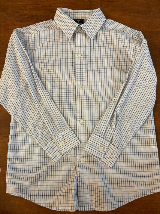 IZOD S (8) back & blue thin line button up shir - size Youth - 8 (M)
