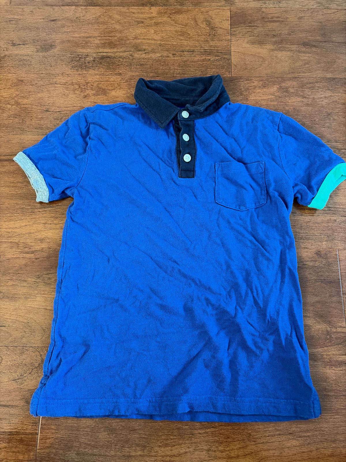 Crew Cuts Sz 8 Blue SS polo - size Youth - 8 (M)