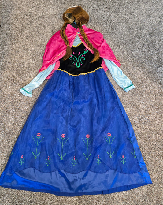 Disney Frozen Anna Dress, Shawl, Wig - size Women - XL (16/18)