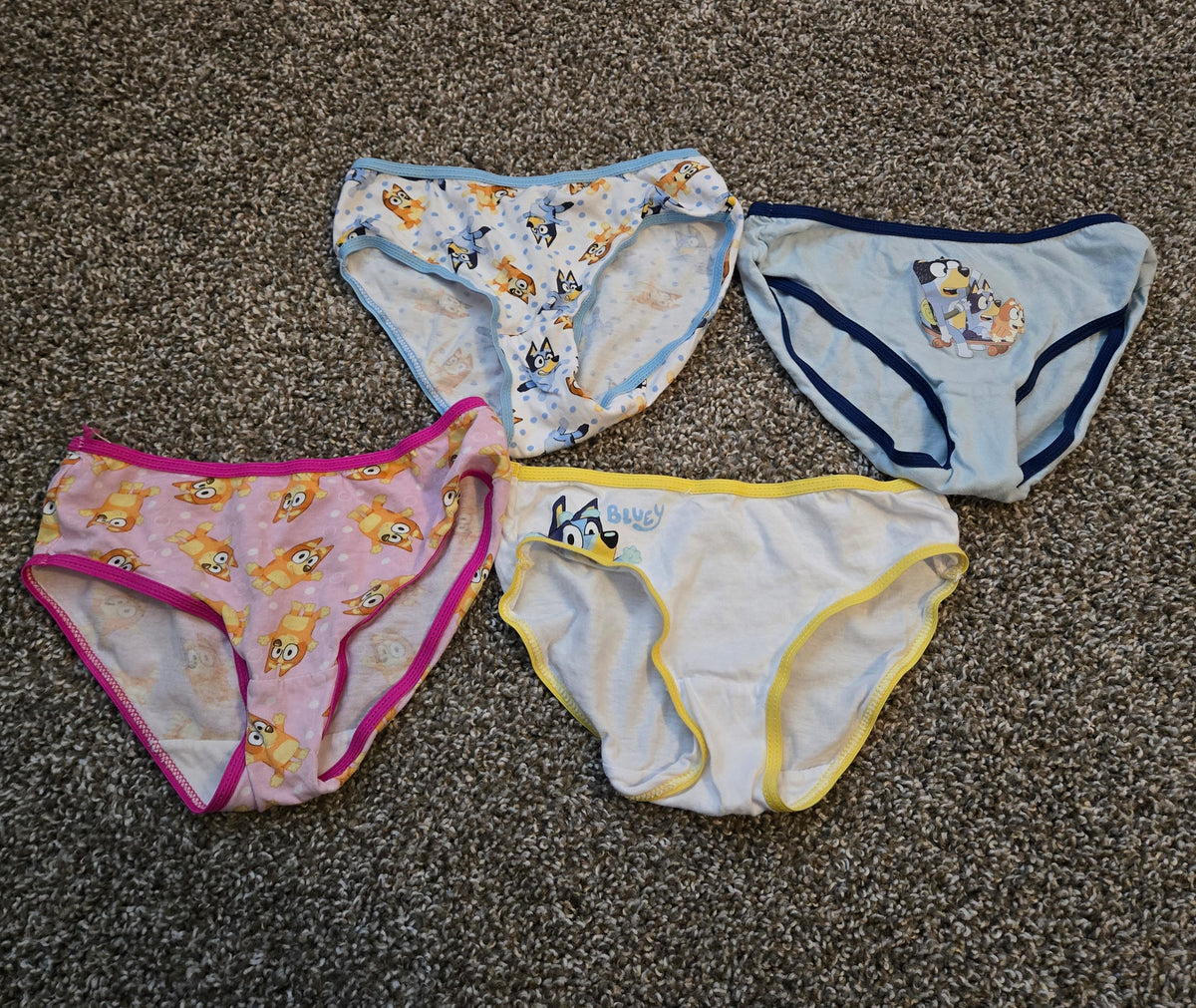 4 Pairs Bluey Panties Brand New - size Youth - 6 (S)