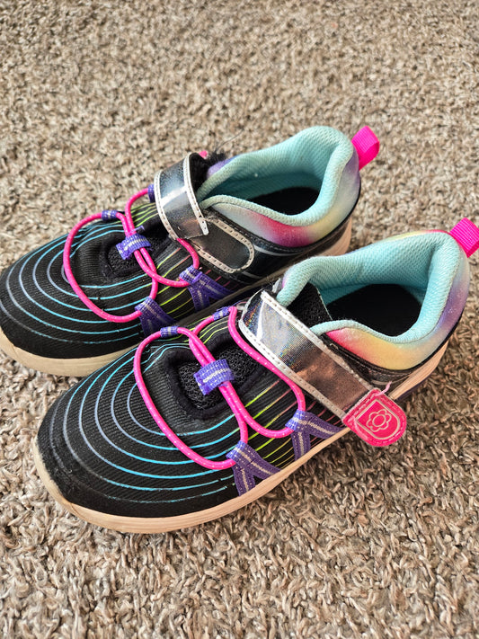 Black Neon Velcro - size Shoes - Kids 12