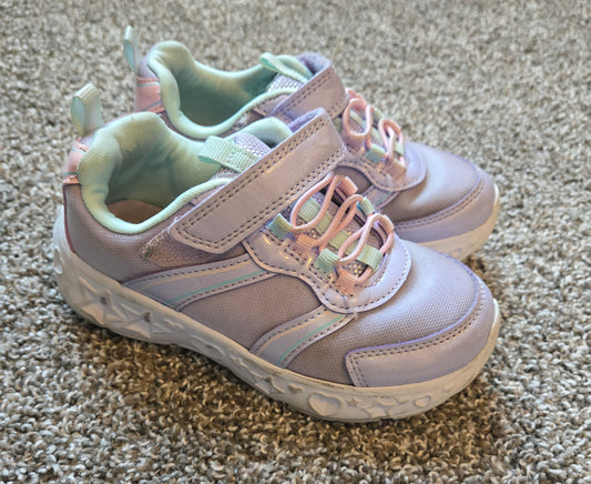 Purple Hearts & Stars Light up - size Shoes - Kids 12