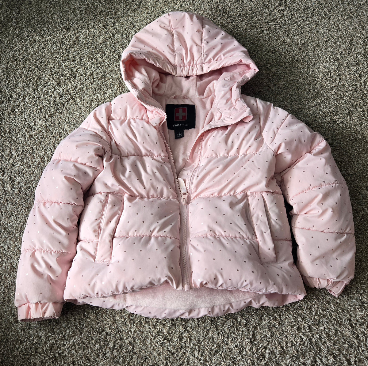 Swiss Tech Pink Winter Puffer Coat - size Youth - 6 (S)