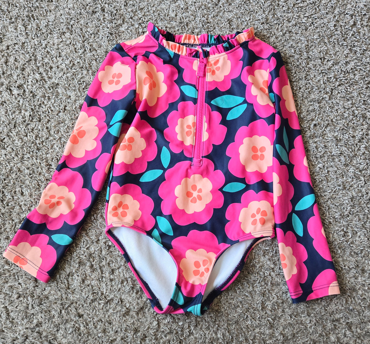L/S Pink Floral Suit - size Toddler - 4T