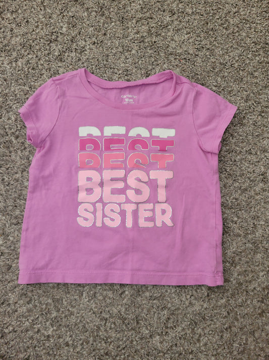 18M Carter's S/S Purple Best Sister - size Month - 12-18 / 18M