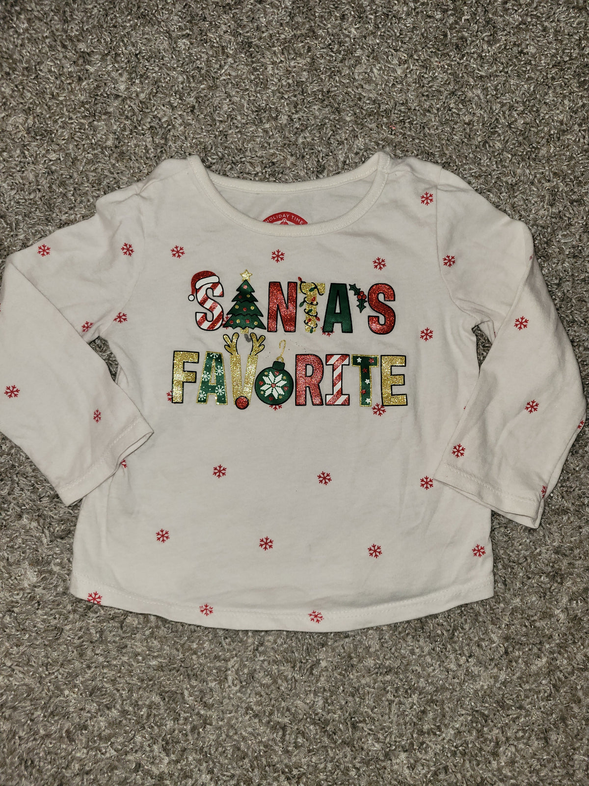 18M L/S White Santa's Favorite - size Month - 12-18 / 18M