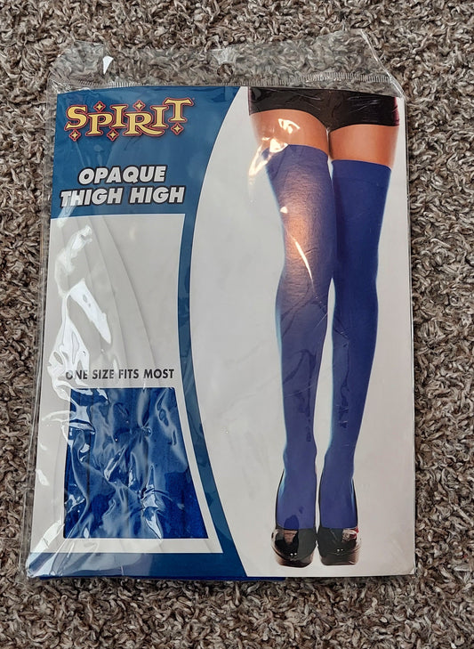 Blue Opaque Knee Tights One size fits most