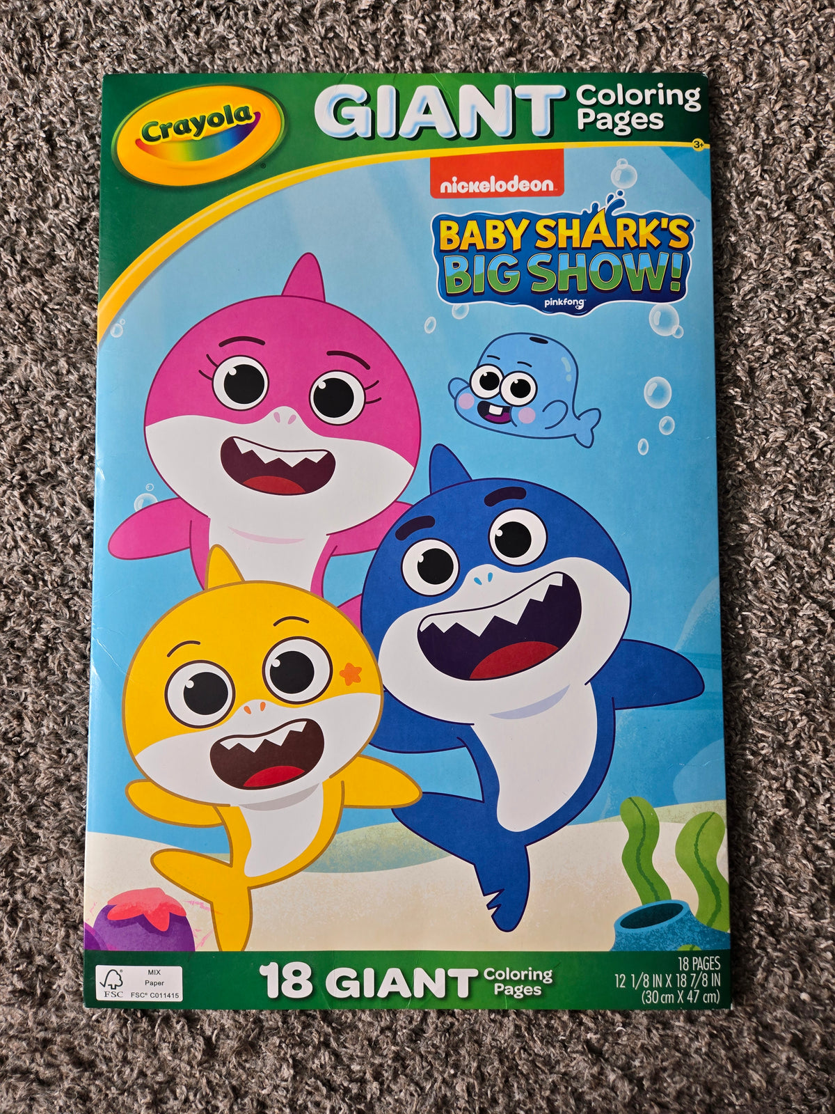 NEW Crayola 18 Giant Baby Shark Coloring