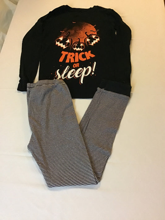 Carters 2pc LS black top Stripes pants 100% cotto - size Youth - 12 (L)