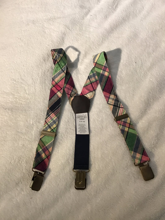 Suspenders green , pink, Blue
