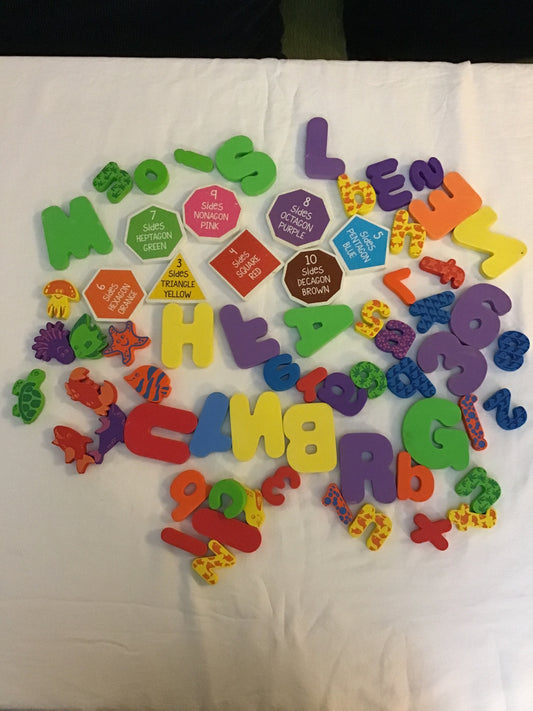 Lot of bath foam letters Animals and shapes