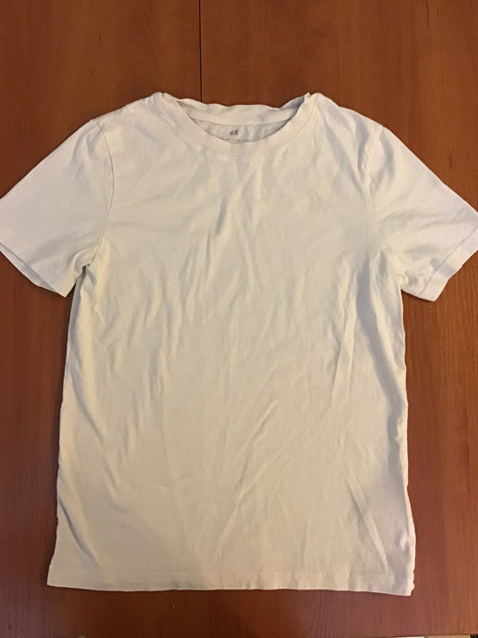 H&M 100%cotton White T-shirt - size Youth - 10 (L)