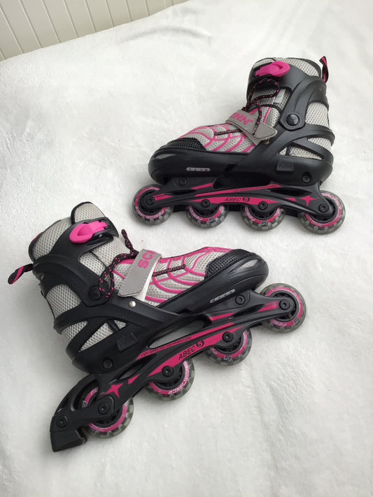 Schwinn size 5-8 adjusta Rollerblades pink/gray