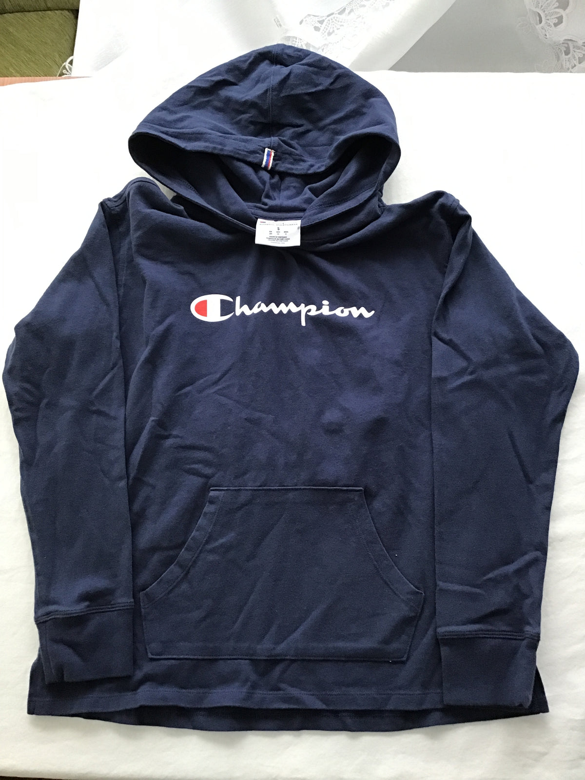 Champion navy hoodie Packet on front