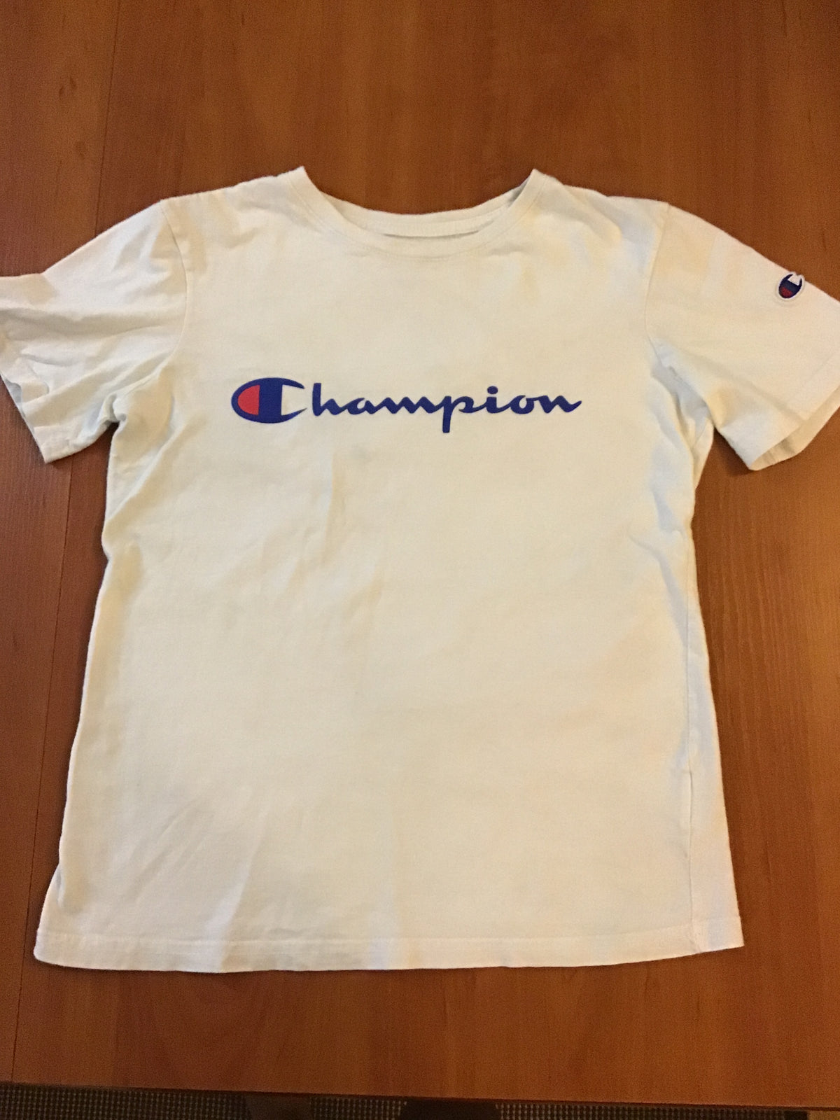 Champion white T-shirt 100% cotton - size Youth - 12 (L)