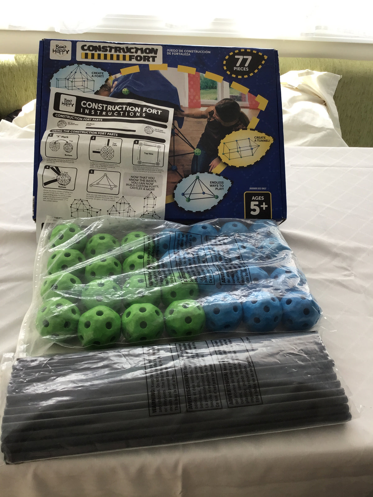 Bee Happy Construction Fort All pieces included