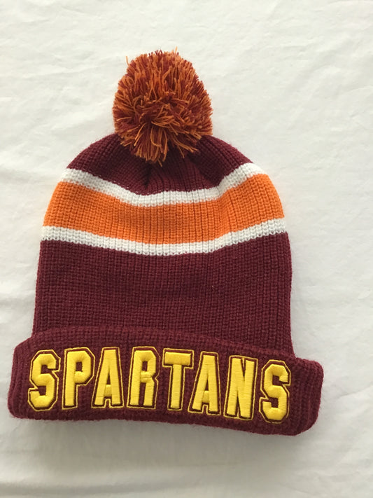 Spartans winter hat Burgundy/ orange /yellow