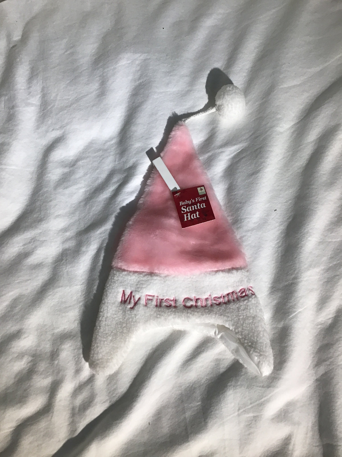 My first Christmas pink And white hat brand new