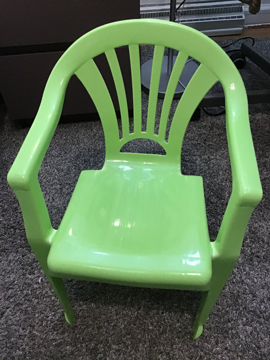 Green plastic chair For little kids