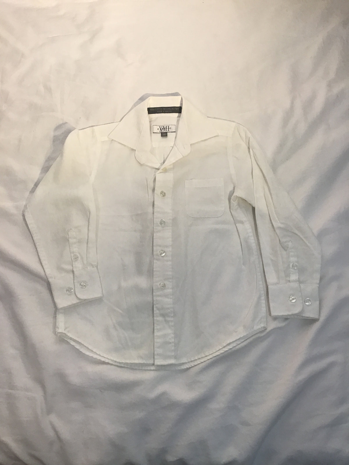 XMI classic white button T-shirt - size Youth - 4 (XS)