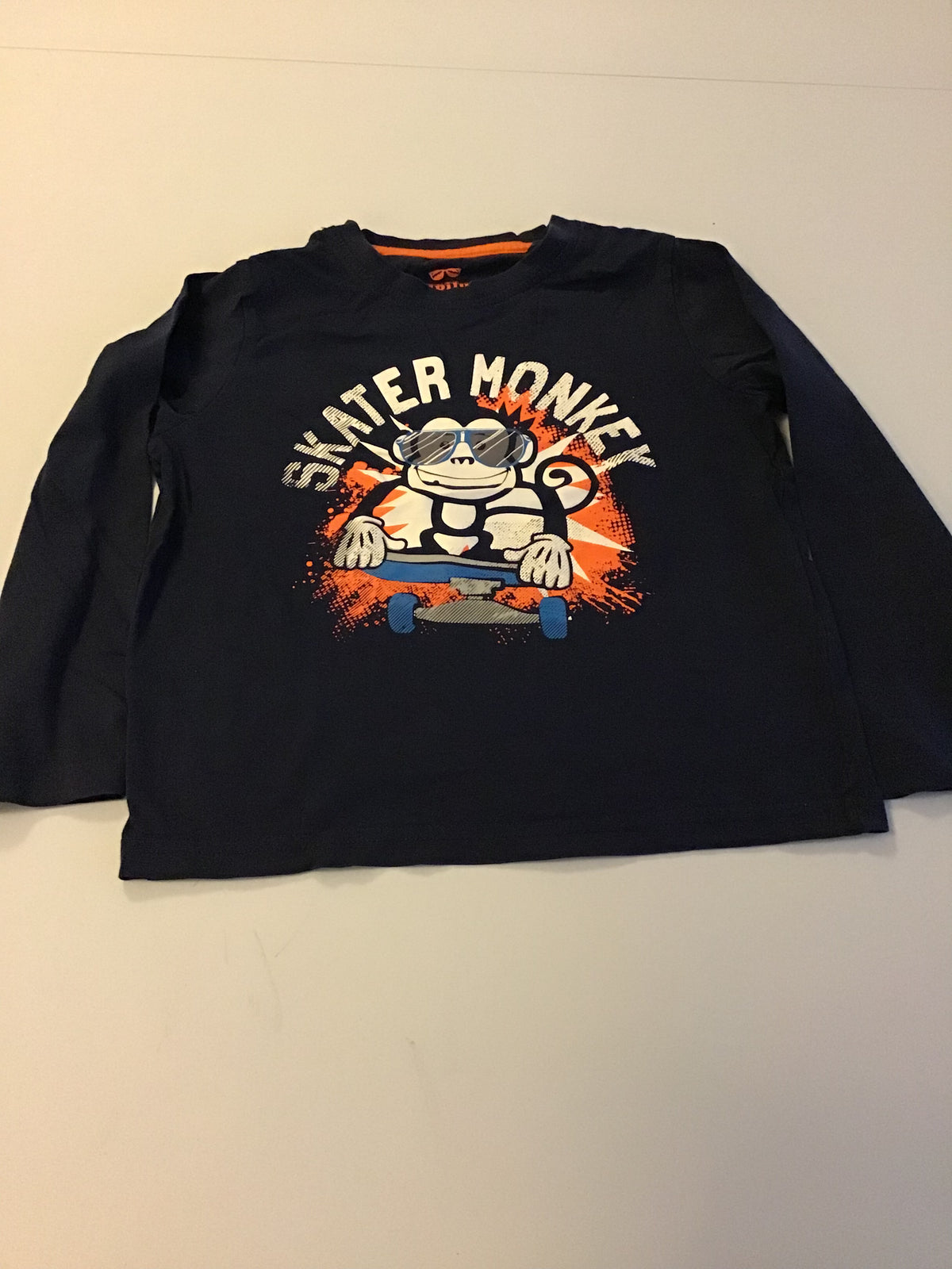 Lupilu navy shirt With skate monkey - size Toddler - 5T