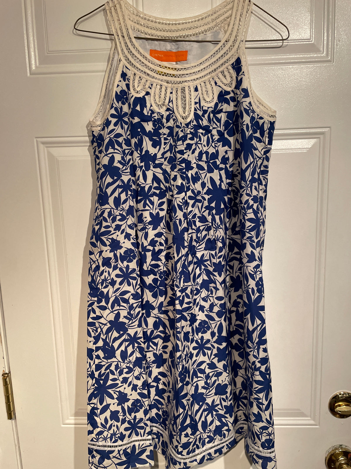 CYNTHIA dress white/blue Flowers - size Junior - S (3/5)