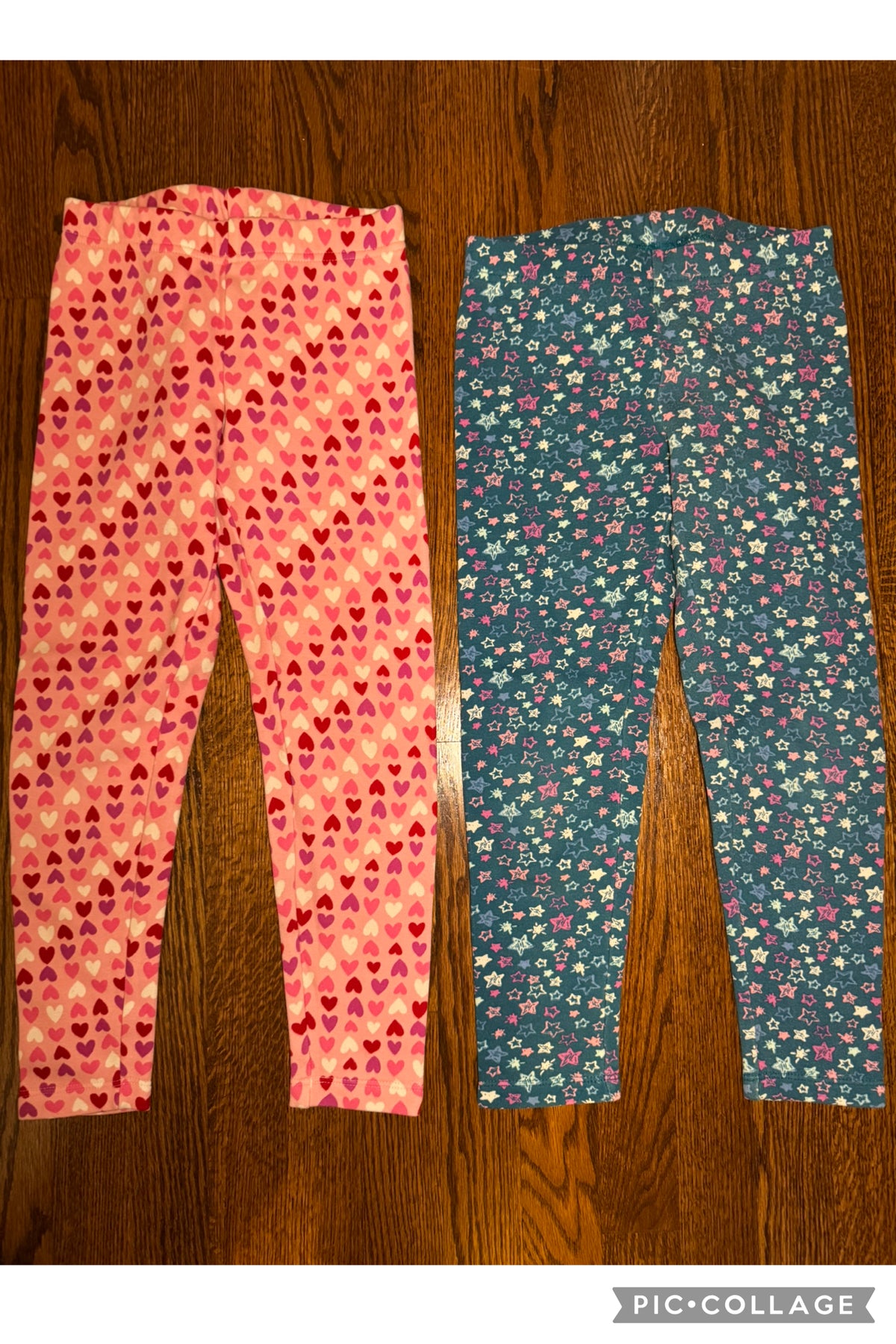 2 fleece Lands End leggings - size Youth - 8 (M)