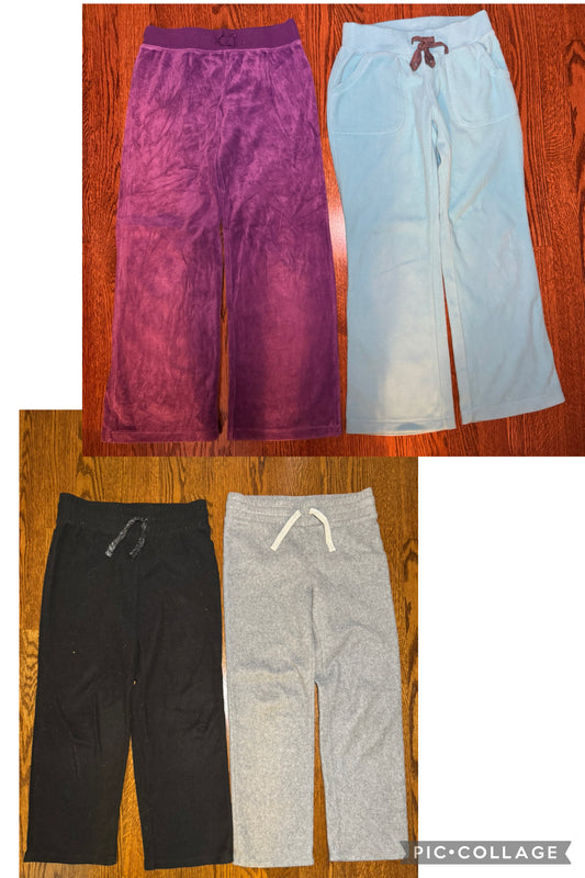 4 pairs of fleece pants Flare and wide leg - size Youth - 7 (S)