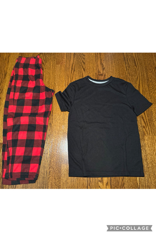 Sonoma 2ps pj button Tshirt & fleece pants - size Youth - 6 (S)