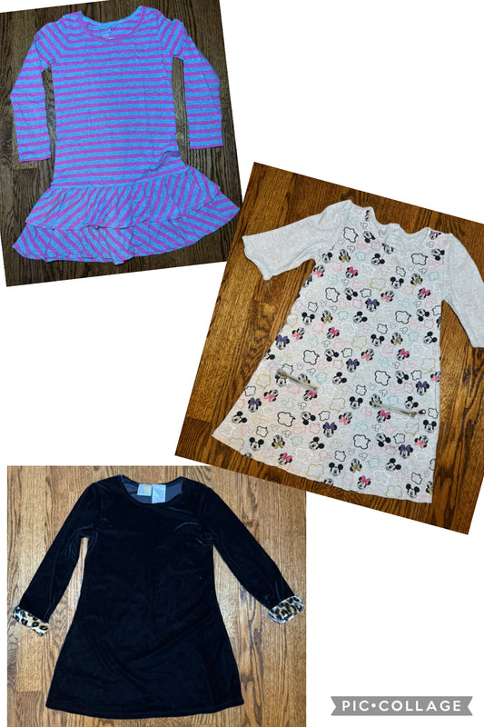 3 dresses! ON, Disney minnie mouse, velvet - size Youth - 5 (XS)