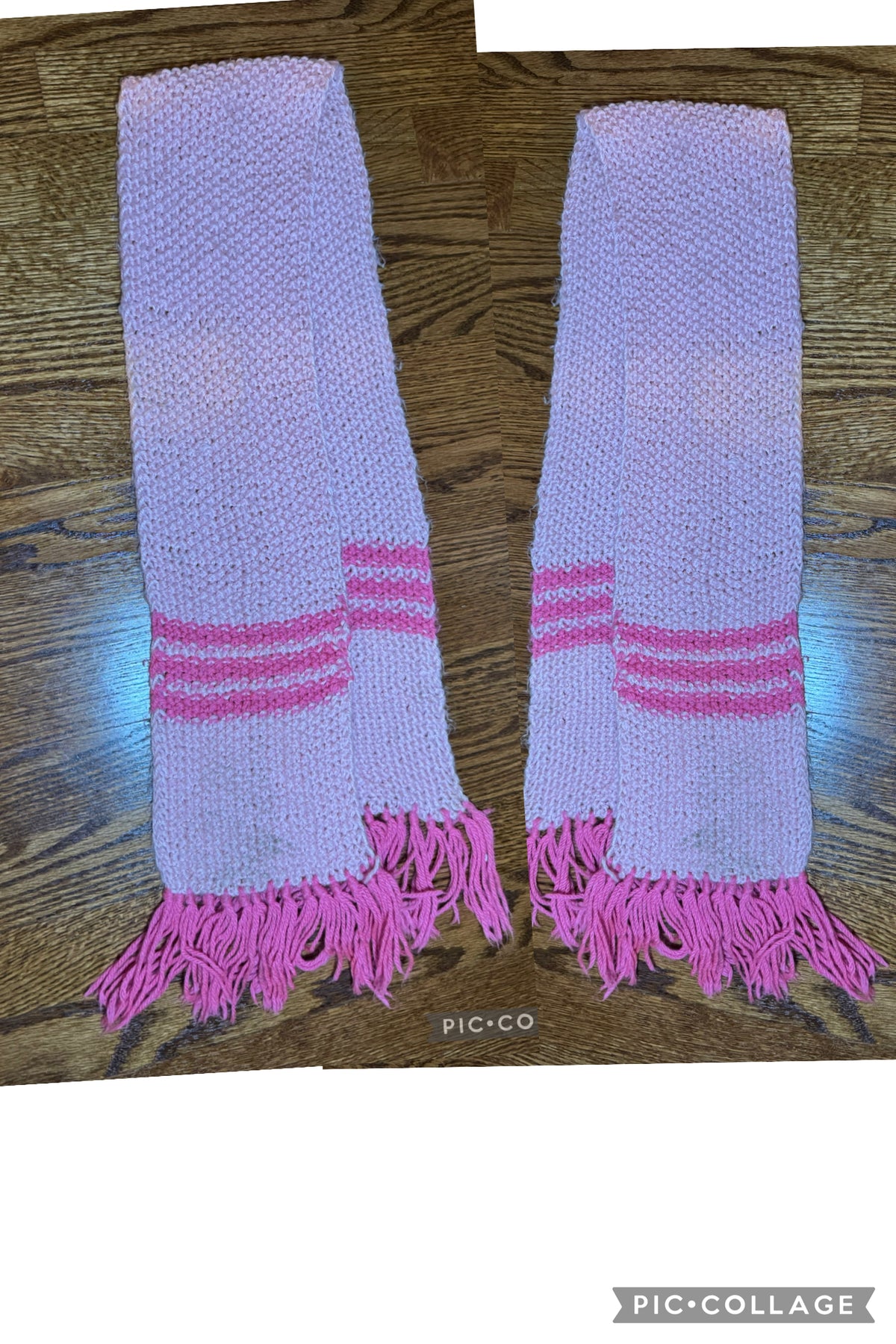 2 Handmade pink toddler scarves