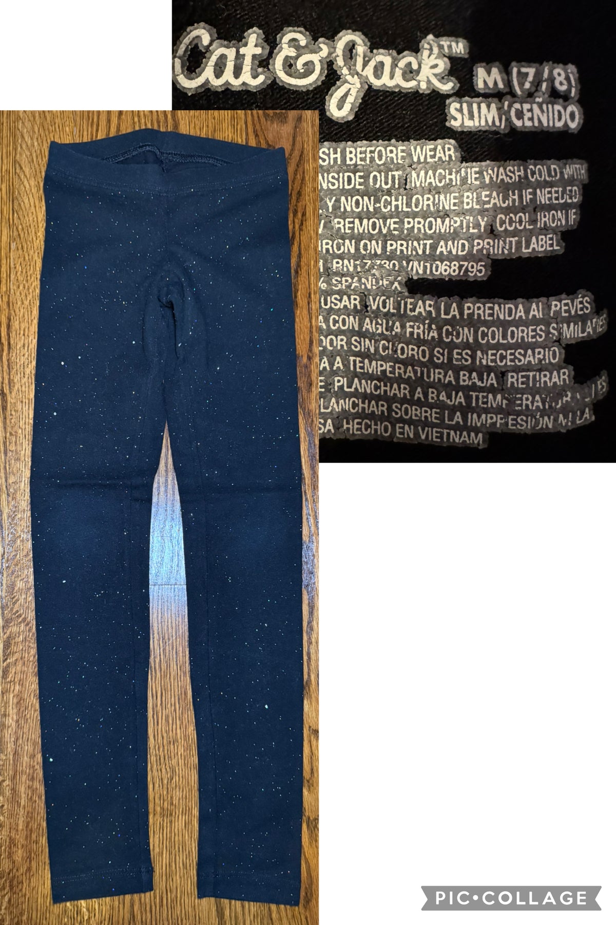 Slim fit C&J sparkly leggings - size Youth - 7 (S)