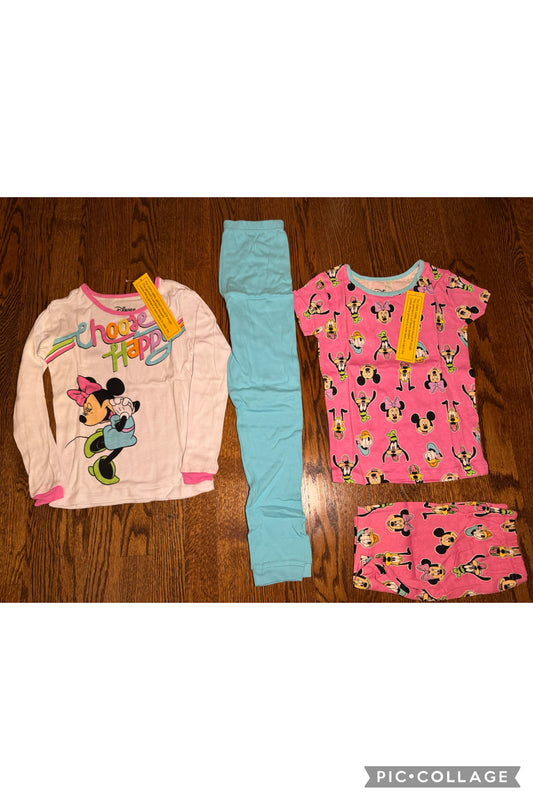 NWT Disney Minnie Mouse and friends 4pc pj set - size Youth - 8 (M)