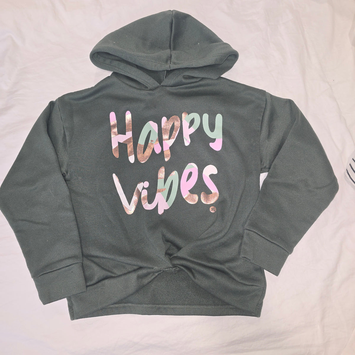 Happy Vibes cropped hoodie, small 7/8 - size Youth - 7 (S)
