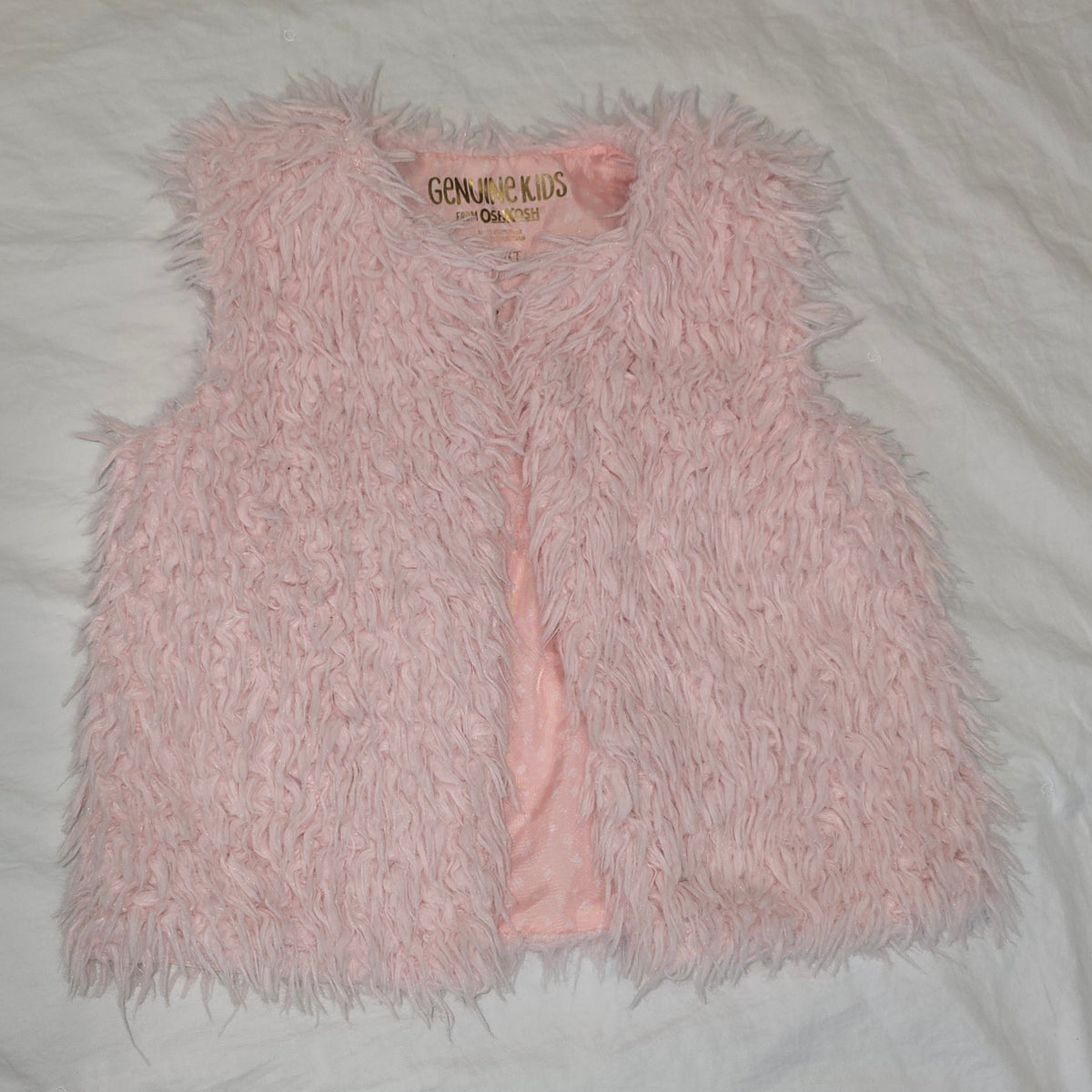 Pink faux fur vest, sz 4T-5T, Genuine Kids, - size Youth - 4 (XS)