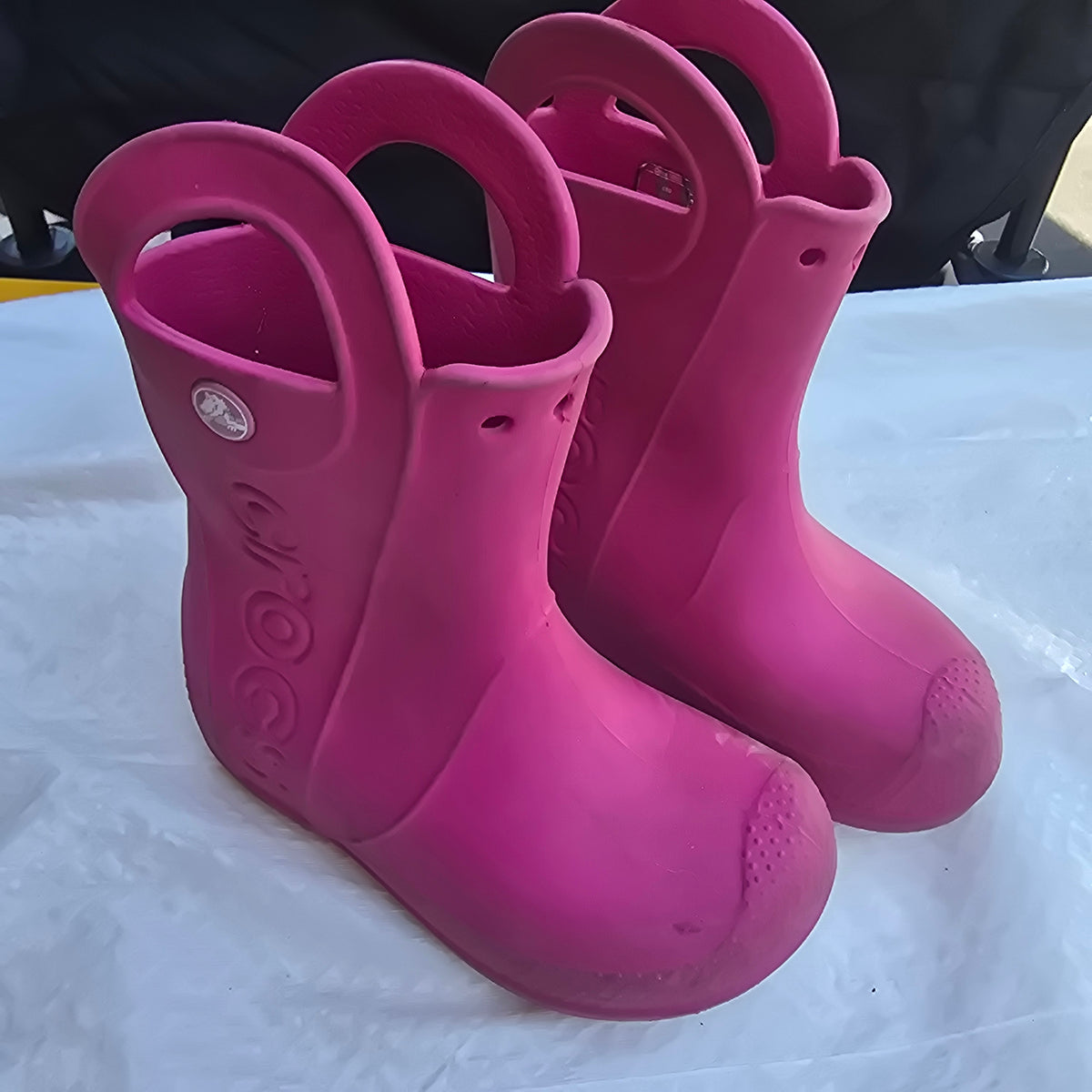 Crocs Pink rain boots, 10C - size Shoes - Toddler 10