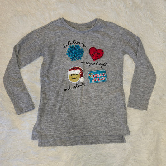 Christmas patch LS, GUC sz 4/5 - size Youth - 4 (XS)