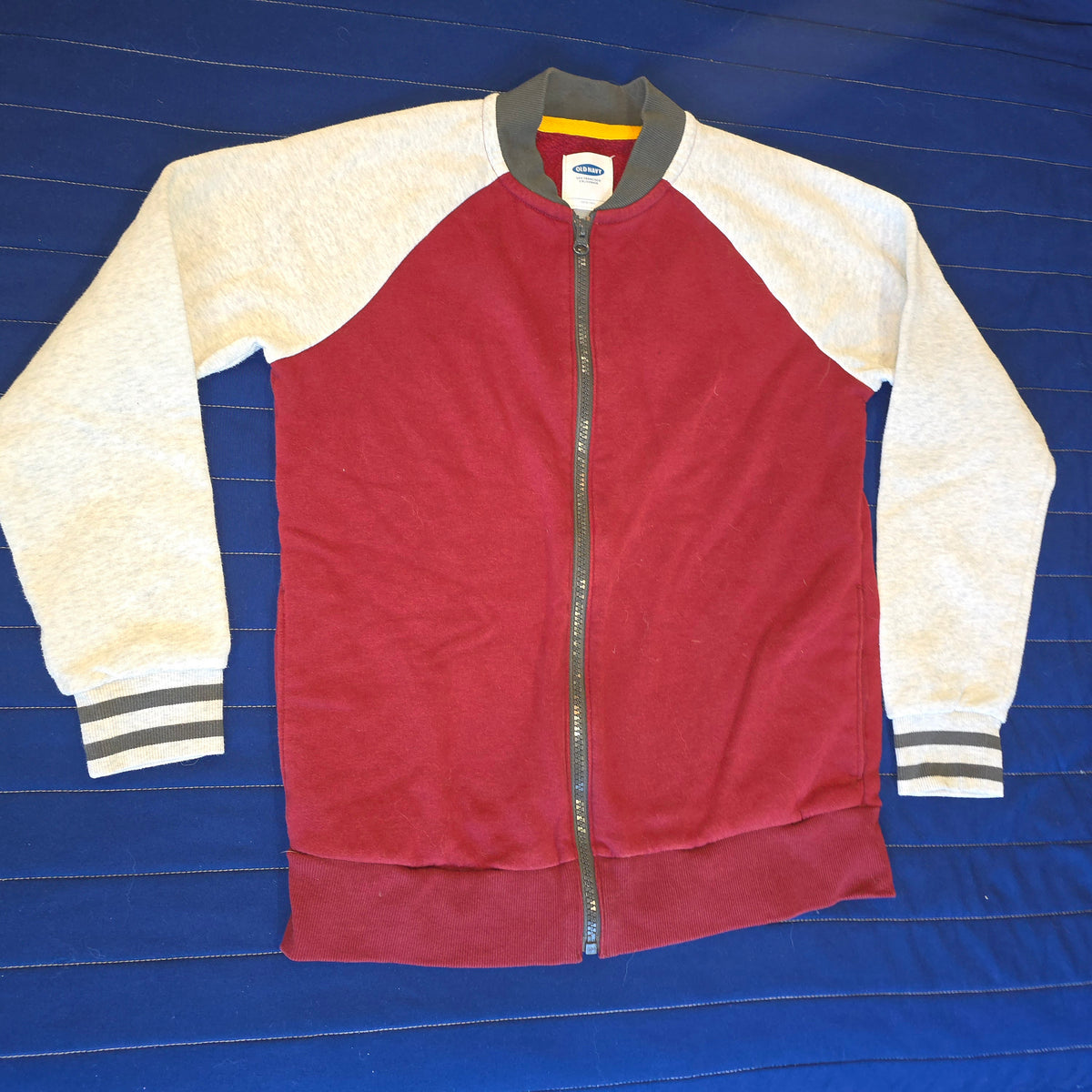 Raglan zip sweatshirt, sz L 10/12, old navy - size Youth - 10 (L)