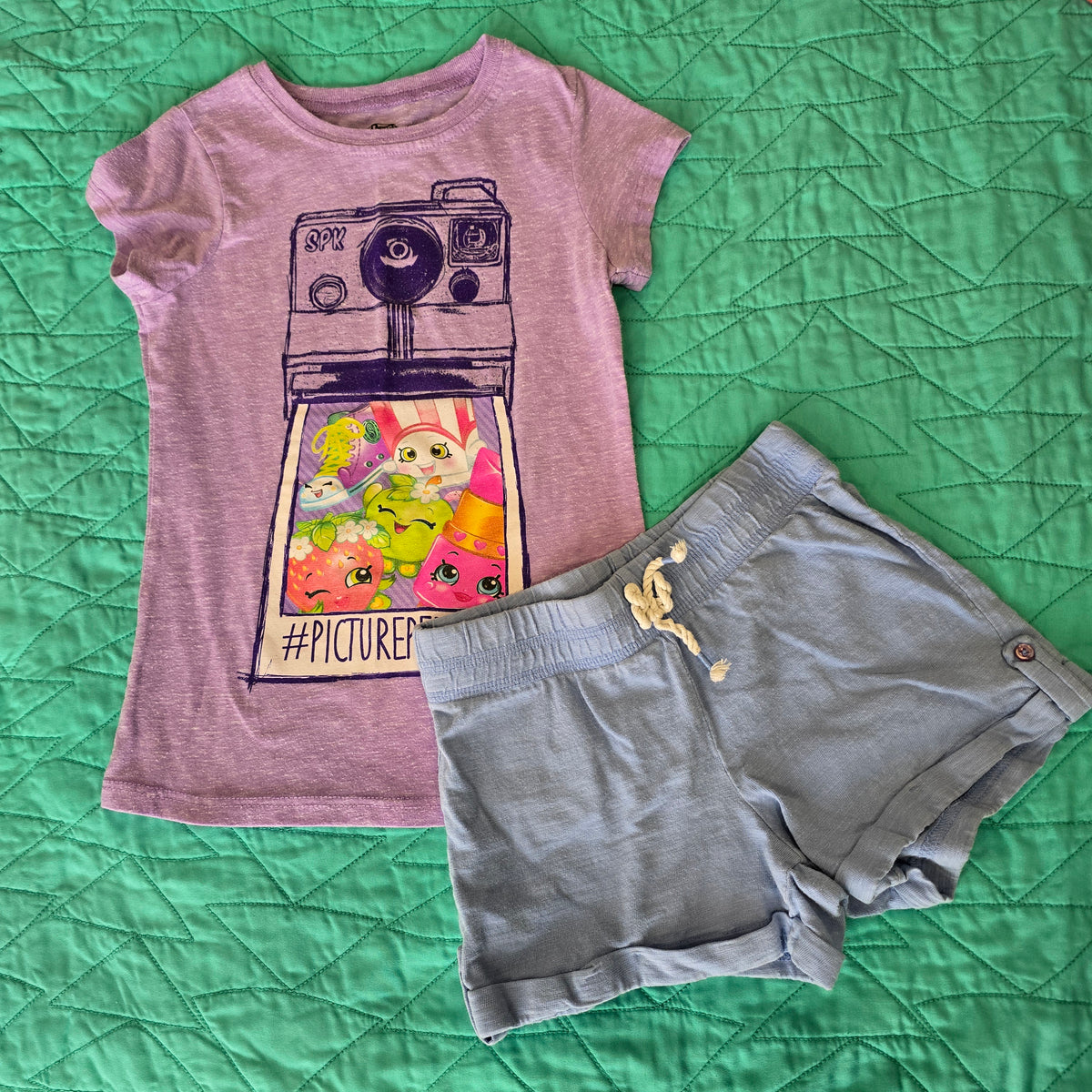 Shopkins/blue short 2pcs, sz 6 - size Youth - 6 (S)