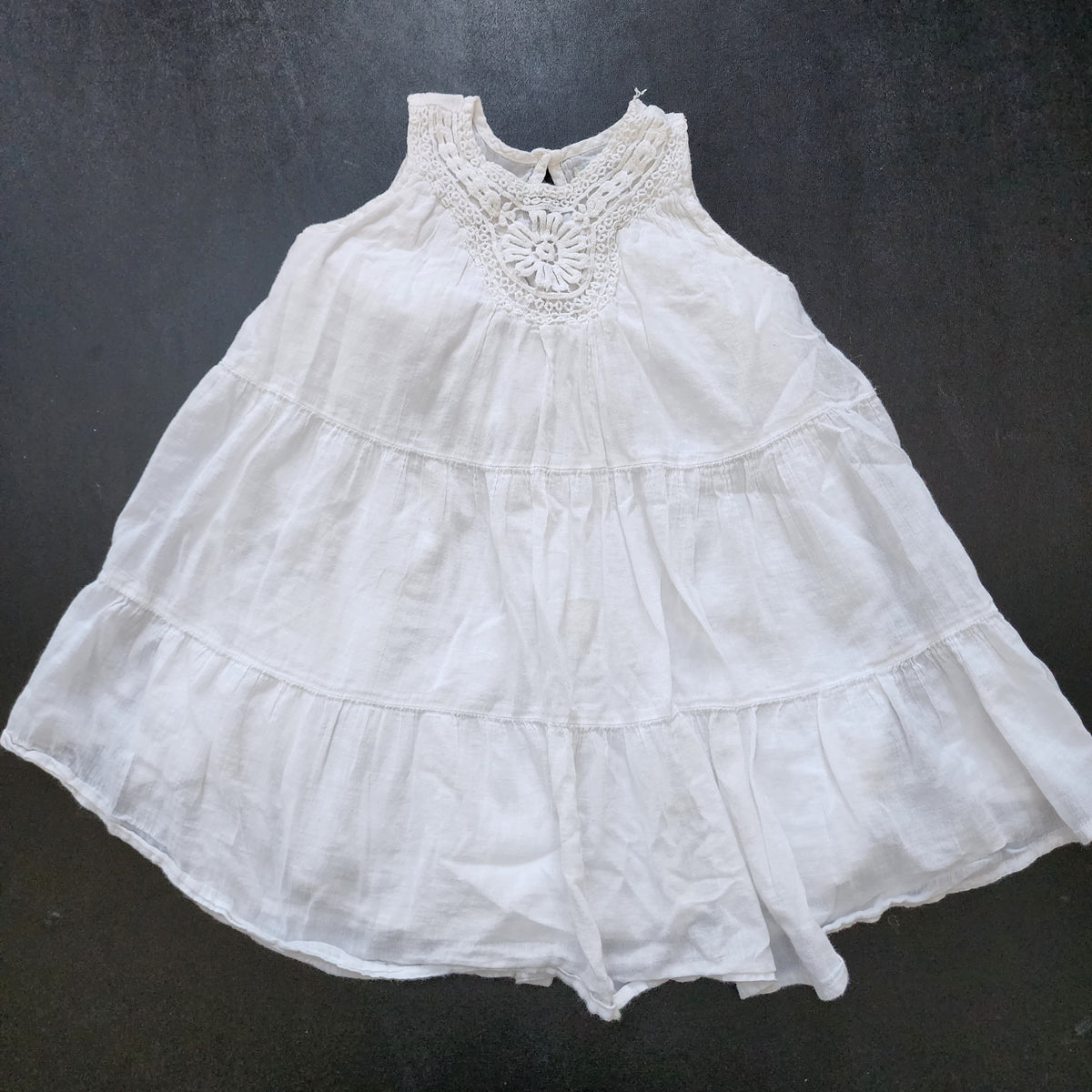white linen dress, 3T old navy, - size Toddler - 3T
