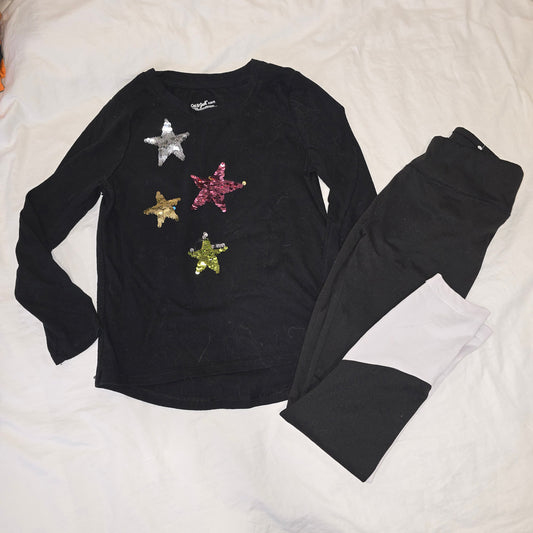 sequin star/legging set, sz Small 6/7 - size Youth - 6 (S)