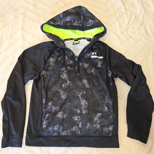 1/4 zip hoodie, lg 10/12 Russell - size Youth - 10 (L)