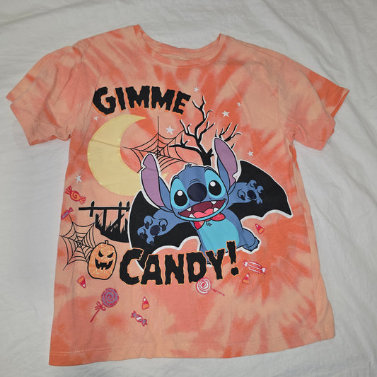 Halloween Stitch tee orange, Medium 7/8 - size Youth - 7 (S)