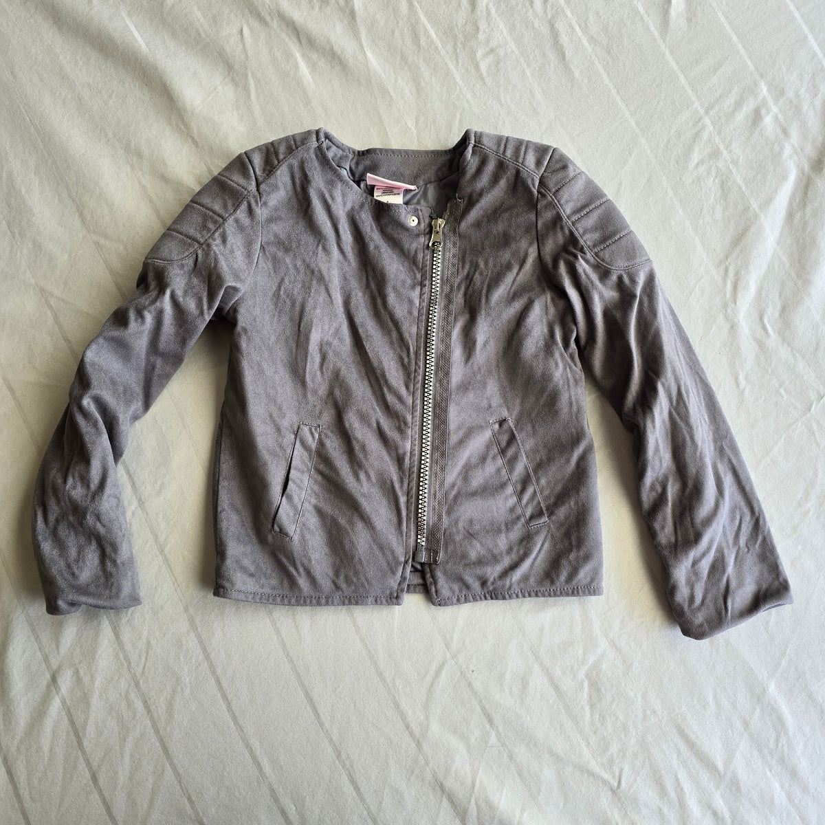 gray suede jacket, size 5, little lass, VGUC, - size Youth - 5 (XS)