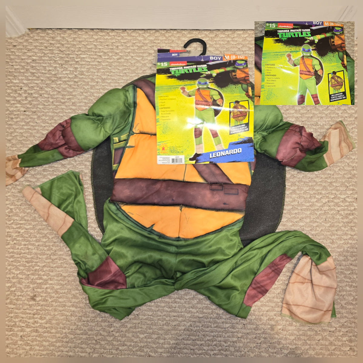 Ninja Turtle Leonardo Costume, Med (8/10) - size Youth - 8 (M)