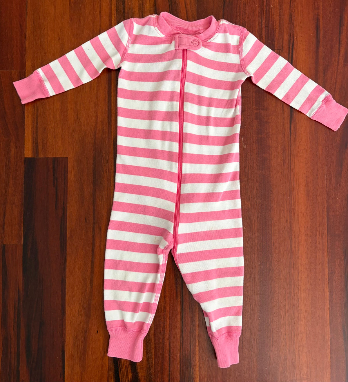 Pink & white striped PJs - Hanna Andersson GUC - size Month - 12-18 / 18M