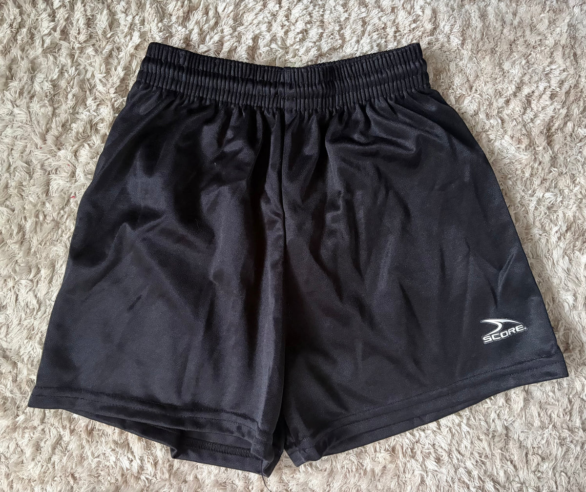 Black sport/soccer shorts (YM) - size Youth - 8 (M)